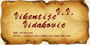 Vikentije Vidaković vizit kartica